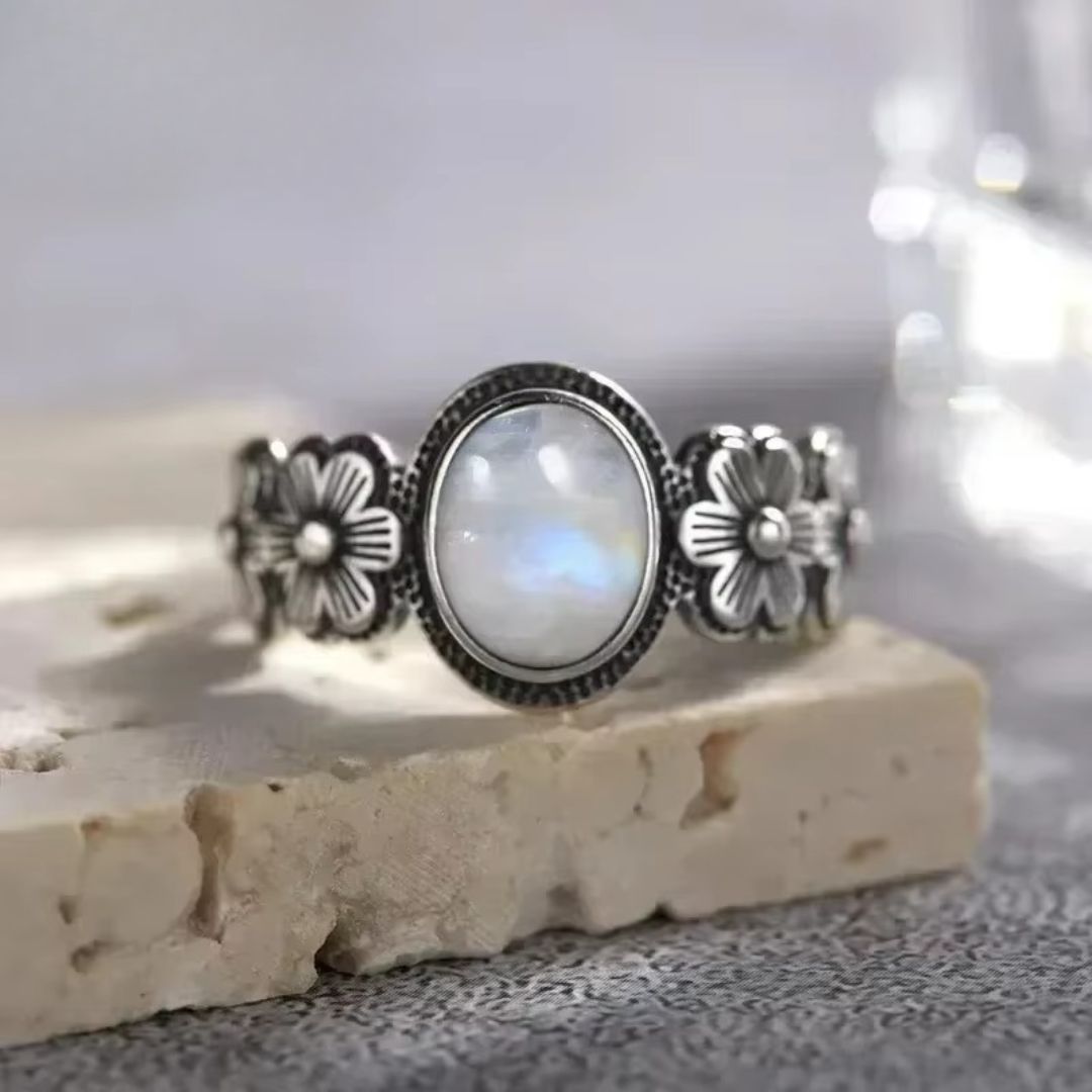 Moonlight Calm Natural Moonstone Ring