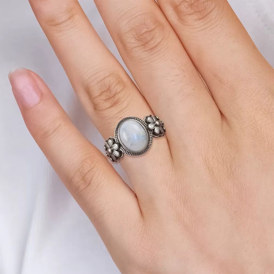 Moonlight Calm Natural Moonstone Ring