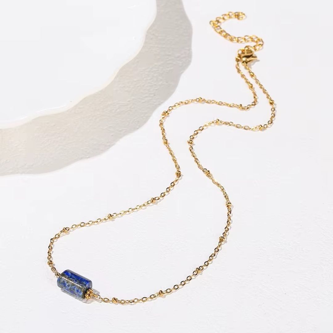 Lapis Lazuli Moonbeam Gold Plated Necklace