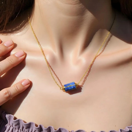 Lapis Lazuli Moonbeam Gold Plated Necklace