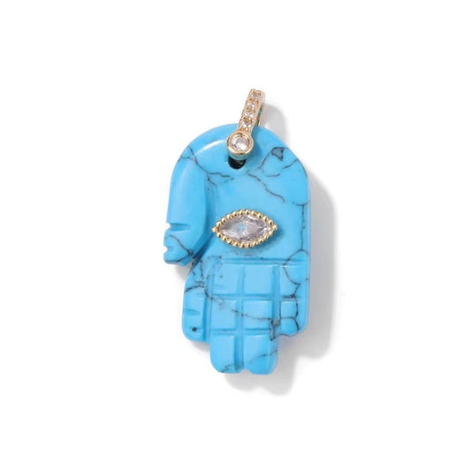 Fatima Hamsa Hand Evil Eye Pendant